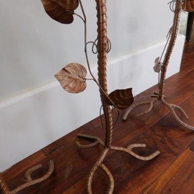Metal and Wire Art Floor Candle Holders Tallest 34