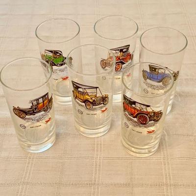 #26  VINTAGE SET OF CAR MAKE GLASSES 50th YEAR PURE OIL CO.