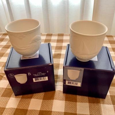 #43    LLADRO CUPS  WHITE BISQUE