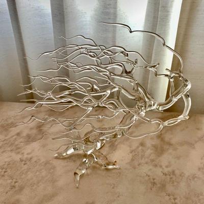 #47    VERY DELICATE HAND BLOWN ART GLASS TREE IN THE WIND