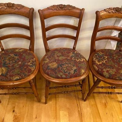 147: Set of Three Victorian Upholstered Seat Chairs