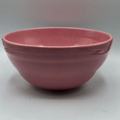 Vintage Pink Bauer Style Pottery Mixing Bowl