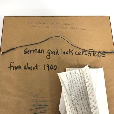 .129. German Good Luck Certificate