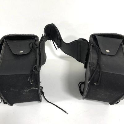 .135. Leather Dual Slant Saddle Bags