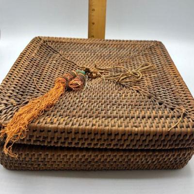 Square Lidded Basket with Interesting Things