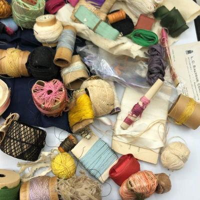 Mixed Lot of Vintage Thread Embroidery Floss Ribbon 