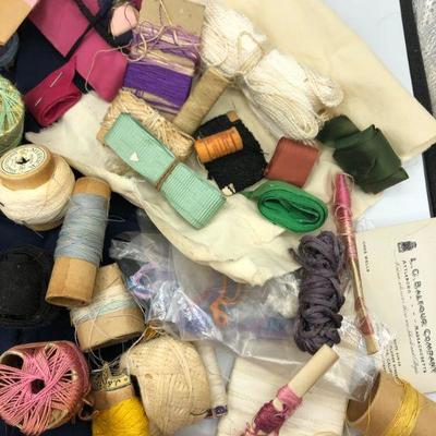 Mixed Lot of Vintage Thread Embroidery Floss Ribbon 