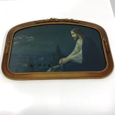 .139. Vintage Framed Jesus Print