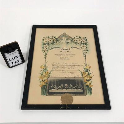 .143. 1935 Confirmation Certificate