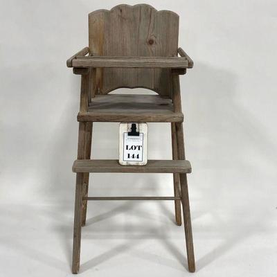 .144. Rustic Child's High Chair