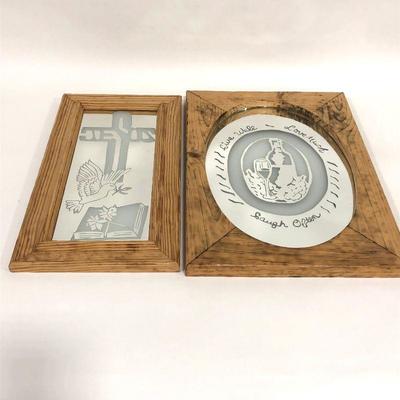 .146. Religious Hand Etched Mirrors