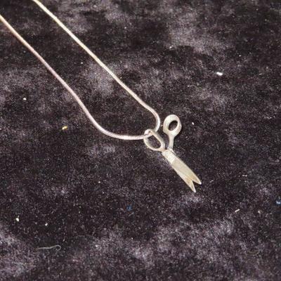 Sterling Scissor Necklace