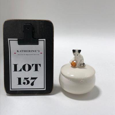 .157. Porcelain Cat Trinket Dish