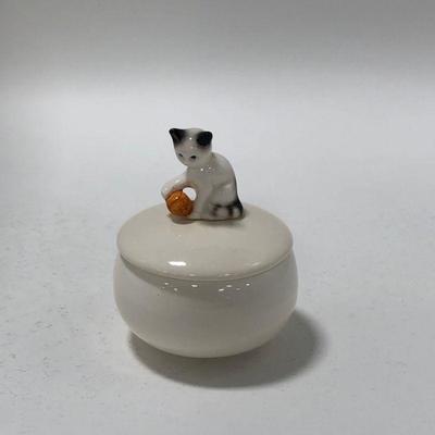 .157. Porcelain Cat Trinket Dish