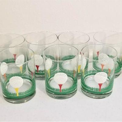 Lot #7  Set of 9 Golf-Themed Hi-Ball glasses