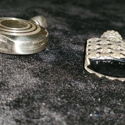 2 Silver Mini Bottles 