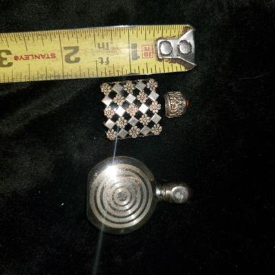 2 Silver Mini Bottles 