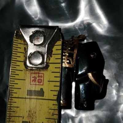 14k Black Elephant Pendant 