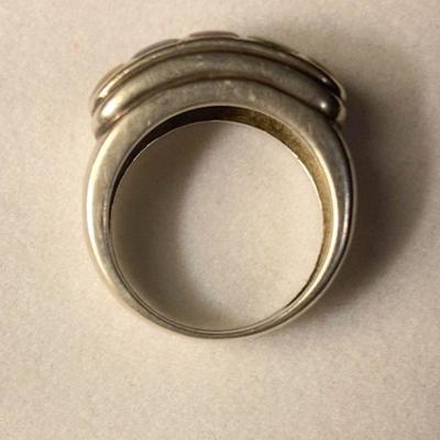 J16:  Inlaid Multi Stone Sterling Ring