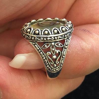 J18:  Sterling and Abalone Ring size 6