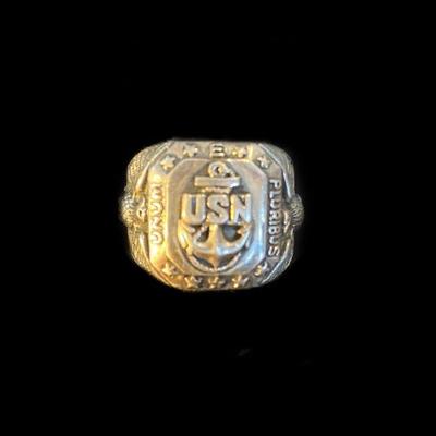 J27:  Vintage Sterling U.S. Navy Ring