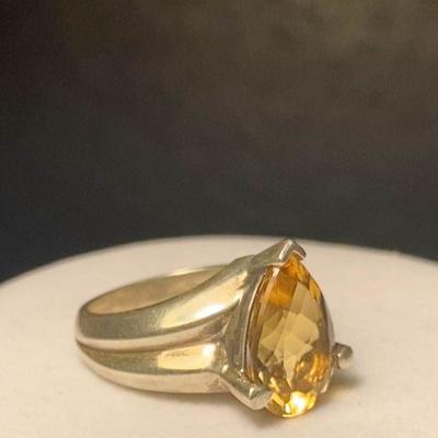 J30: Citrine with Sterling Silver Band