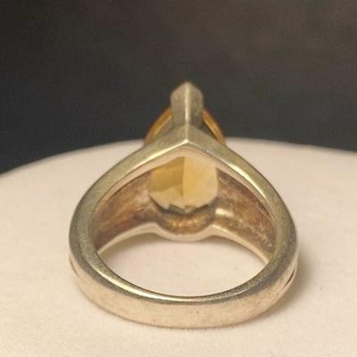 J30: Citrine with Sterling Silver Band