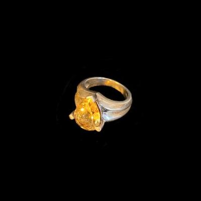 J30: Citrine with Sterling Silver Band