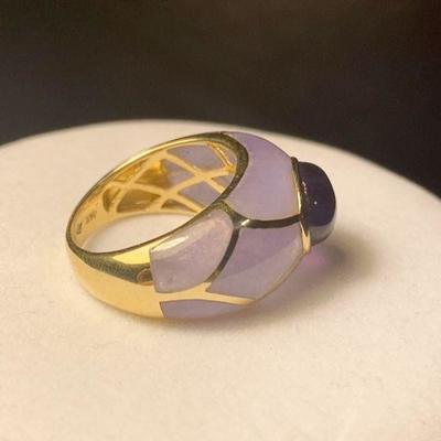 J52: 14k gold Amethyst Ring