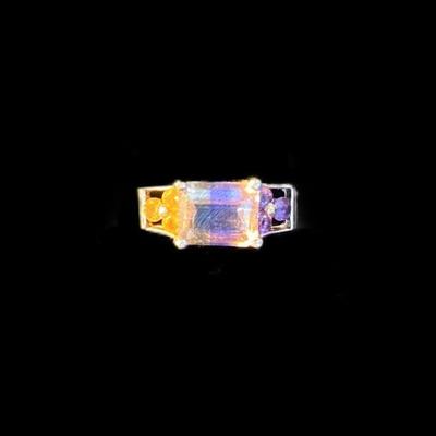 J74: Sterling Ametrine Two-Toned Gemstone Ring