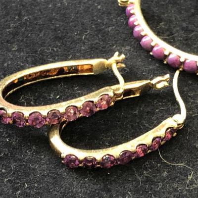 J81: 3 Pair of Purple Earrings