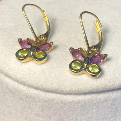 J84: 14k gold Butterfly Earrings