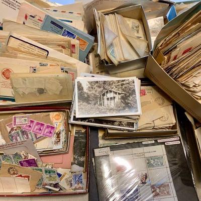 #81   COLLECTION OF LOOSE STAMPS LETTERS POST CARDS US & FOREIGN