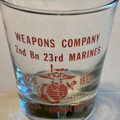 #87     BARWARE DECANTERS BAR SET ANNIVERSARY GLASS MARINE WEAPONS CO