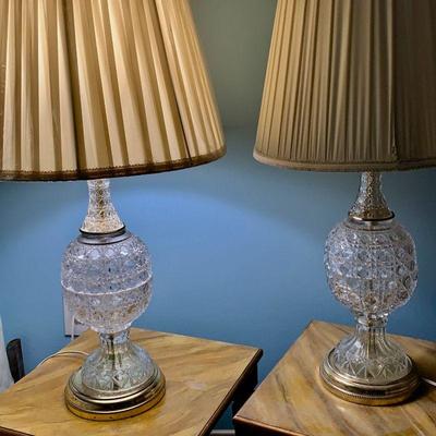 #98    PAIR OF VINTAGE CRYSTAL LAMPS