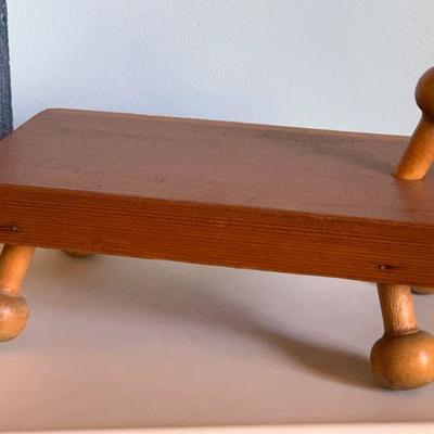 #108  VINTAGE REDWOOD FOOTSTOOL