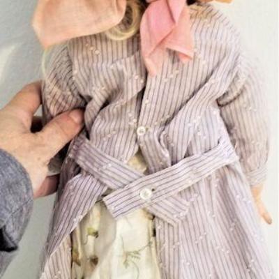 Lot #12  Antique German Bisque Doll in period clothing