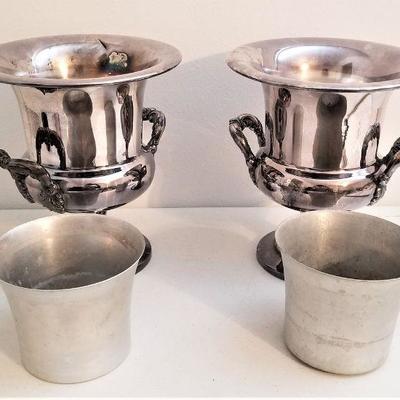 Lot #21  Pair Silverplate Champagne/Ice Buckets