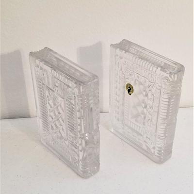 Lot #23 Pair Waterford Crystal bookends in the form of a book