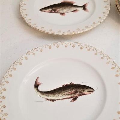 Lot #29  Set of Antique Fish Plates with Matching Sauce Boat