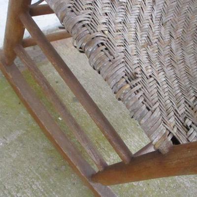 Lot 62 - Antique Shaker Style Rush Seat Wooden Rocking Chair
