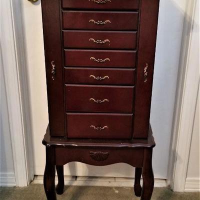 Lot #30  Queen Anne Style Jewelry Armoire - good condition