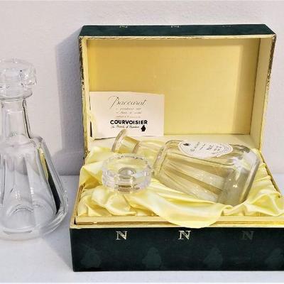Lot #33  Pair of Baccarat decanters - one in box.