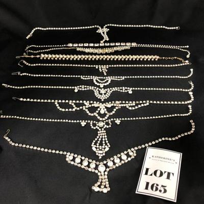 .165. Ten Vintage Rhinestone Necklaces