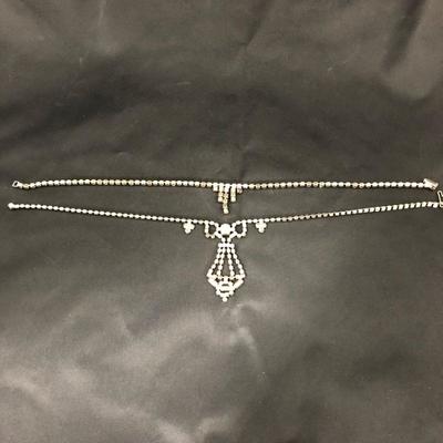 .165. Ten Vintage Rhinestone Necklaces