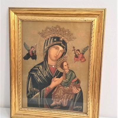 Lot #42  Our Lady of Perpetual Help Print in gilded frame