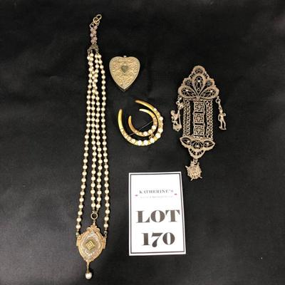 .170. Herdolic Filigree Brooch & Others