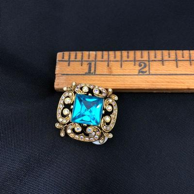 .176. Blue Clip Earrings