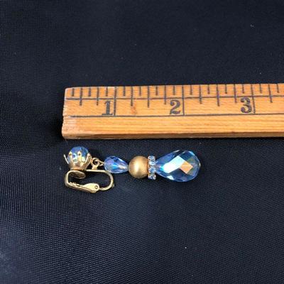 .176. Blue Clip Earrings