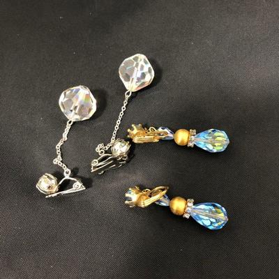.176. Blue Clip Earrings